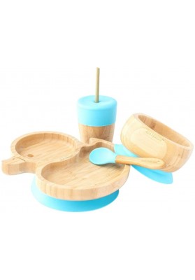 Set cadou din bambus Ratusca, albastru, Ecorascals